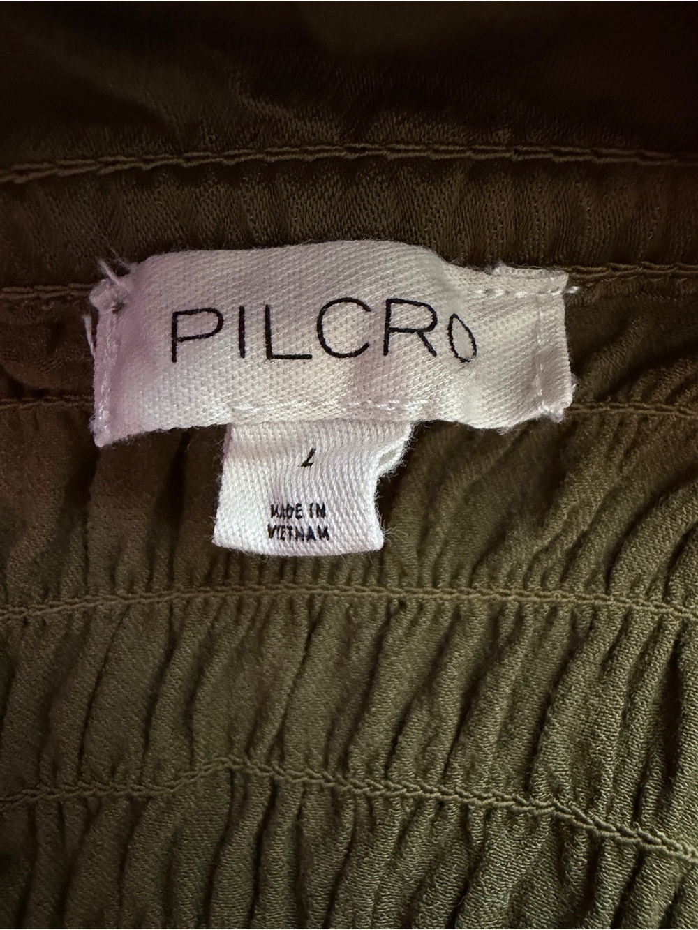 Pilcro Olive Green Smocked-Strap Wide-Leg Jumpsuit - Picture 3 of 5